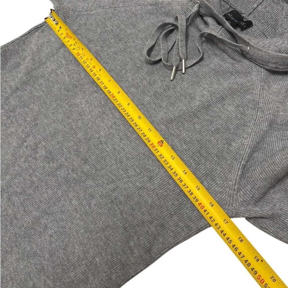 Cynthia Rowley Gray Ribbed Knit Hooded Sweater Dress Womens Small Long Sleeve - Picture 6 of 7